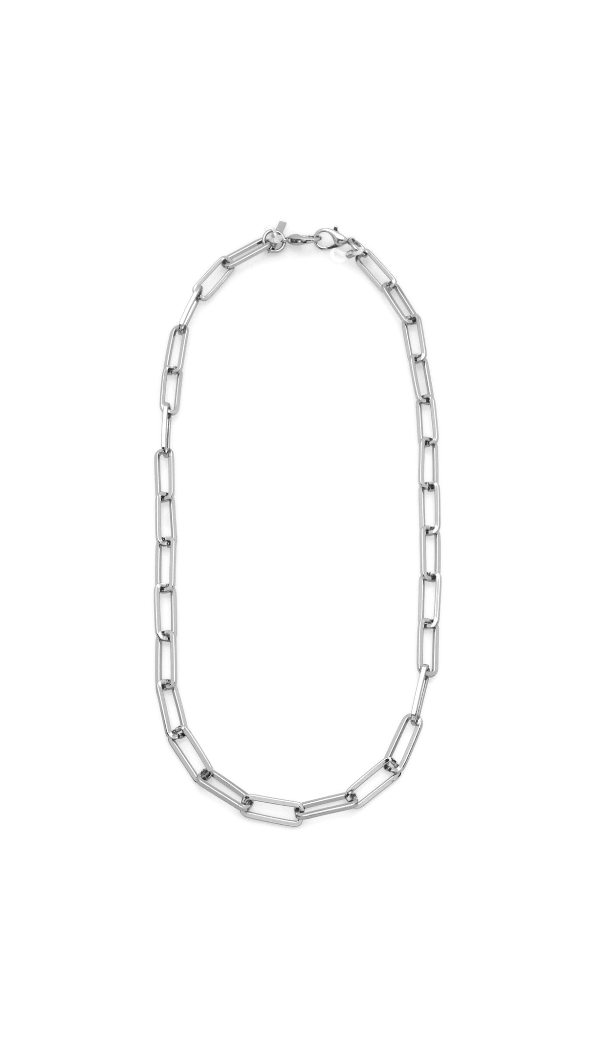 Brillenkette aus silbernen, eckigen, großen Kettengliedern